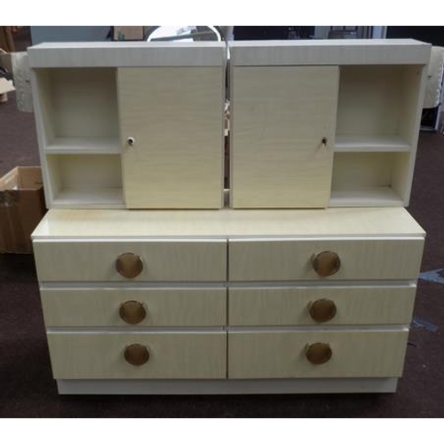 526 - Retro bedroom drawers and two wall units