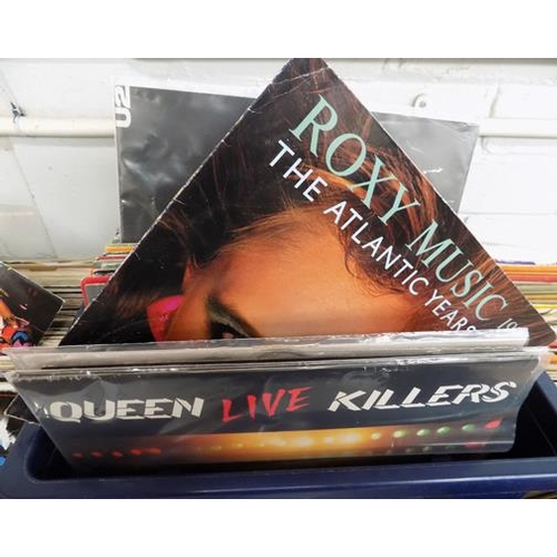 59 - Box of records incl. Queen, Roxy, U2, Eco, John Lennon etc.