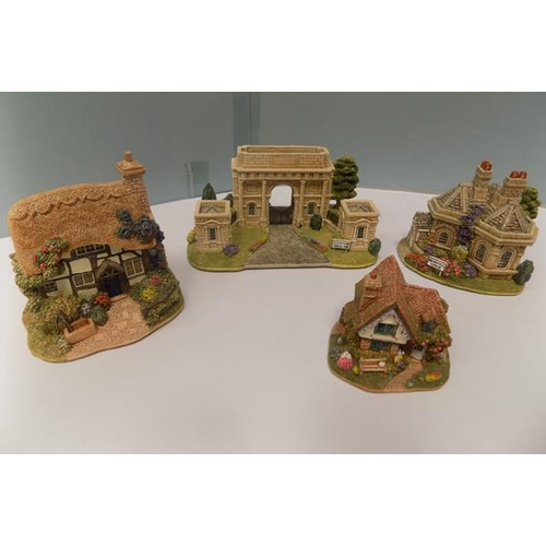 110 - Four signed Lilliput Lane pieces - Skirsgill Lodge, Dormouse cottage, grandma & Grandpa's - Gateway ... 