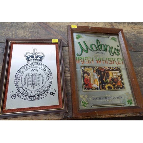 22a - Mahony's advertising mirror + RAF plaque