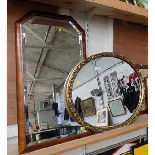 25 - Art Deco mirror + 1950's gilt mirror