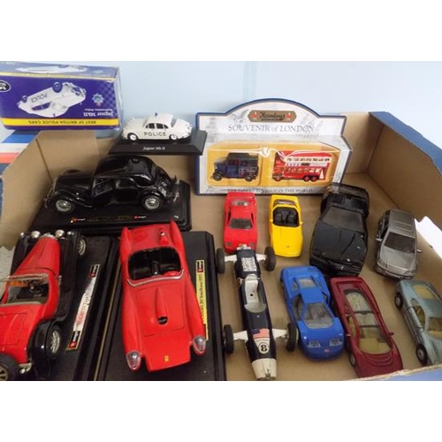 41 - Selection of boxed & loose die-cast, incl. Burago, 1/32 on bases