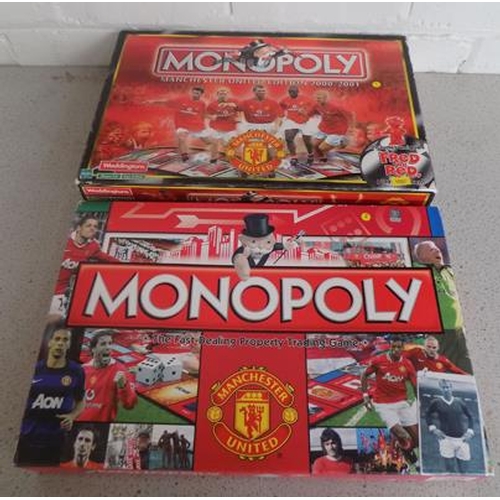 58 - Two x Old Monopoly games, Manchester Utd. (both complete), playing tokens in office