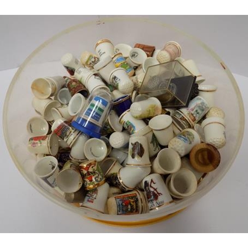 62a - Tub of collectable thimbles