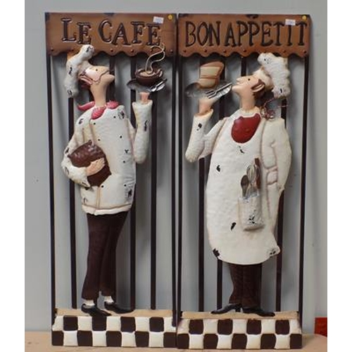 88 - Two metal signs - 'Bon Appetite' & 'Le cafe', 30