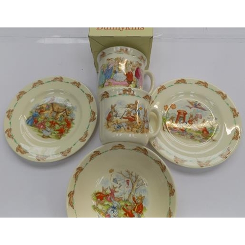 111 - Royal Doulton Bunnykins cups x2, plates x2 and bowl