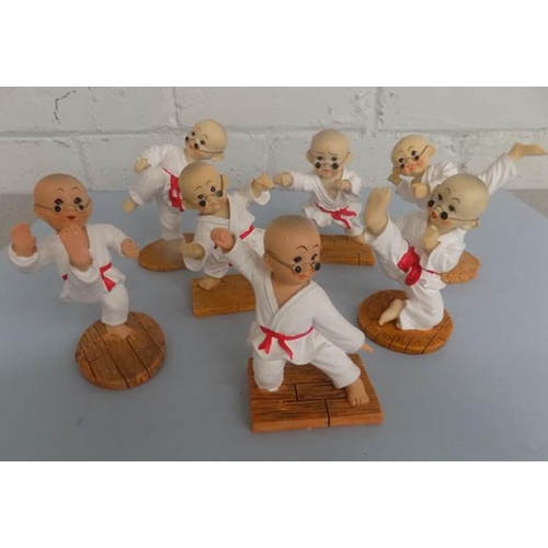 181 - Seven Karate Kid resin figures by Resin Craft