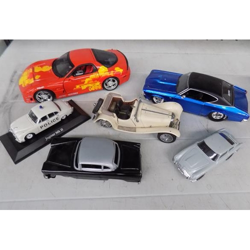 192 - Selection of Diecast cars incl. Franklin mint (missing mirror)