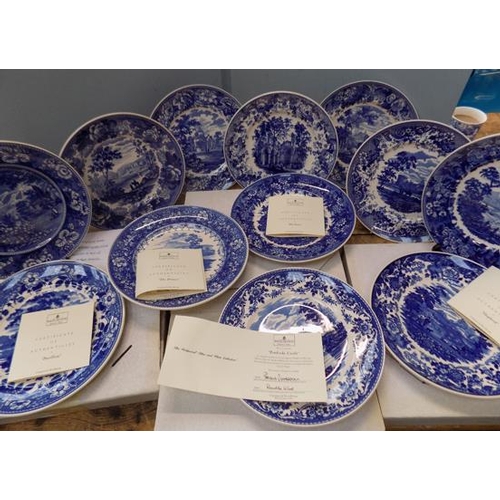 212 - Set of 12 Wedgwood blue & white collection plates, five of which are boxed & with certificates