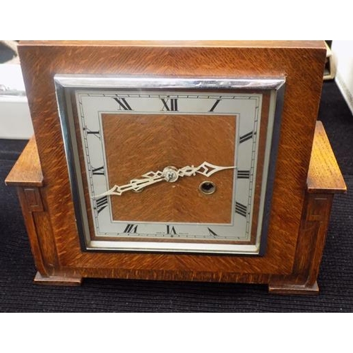 215 - Art Deco clock with chime & key w/o