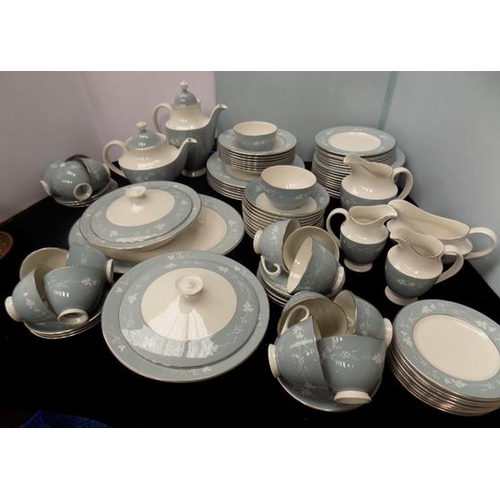 223 - Assorted Royal Doulton Reflection dinner service (coffee pot lid broken)