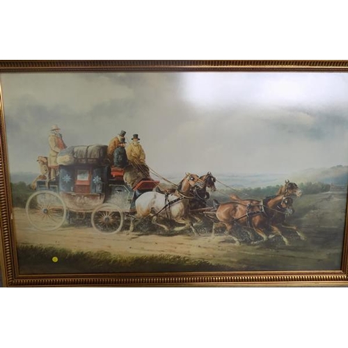 226 - Reproduction painting - French coach & horses