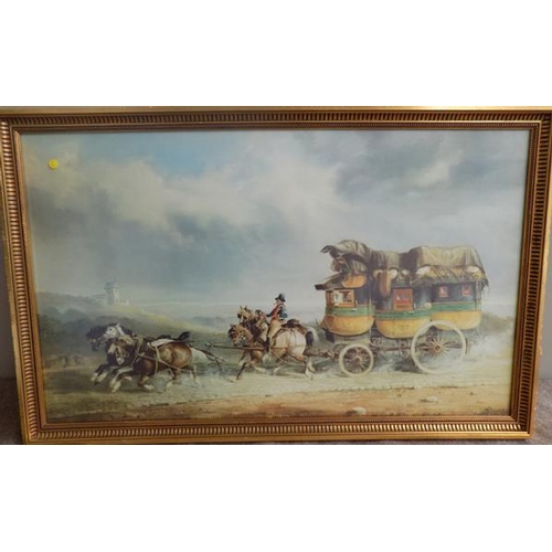 227 - Reproduction painting - French coach & horses