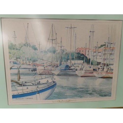 28 - Two watercolours of the Algarve, framed by Julio Amaro