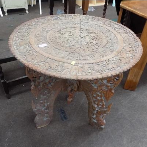 537 - Indian carved table