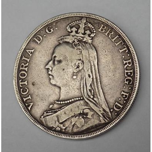 116 - Solid silver 1889 crown