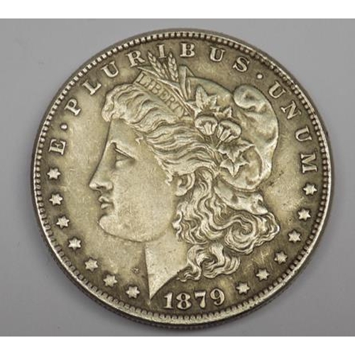 120 - Silver American Morgan dollar, 1879, Carson City -rare