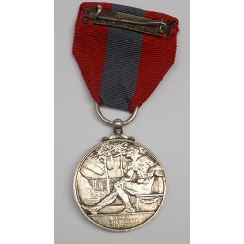 148 - Solid silver George VI faithful service medal-Rosina A Agnes Devers