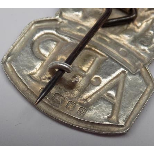 152 - Sterling silver WWII A.R.P badge hallmarked London 1938