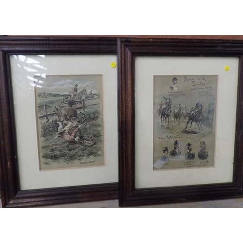 21 - Set of 4 horse racing prints