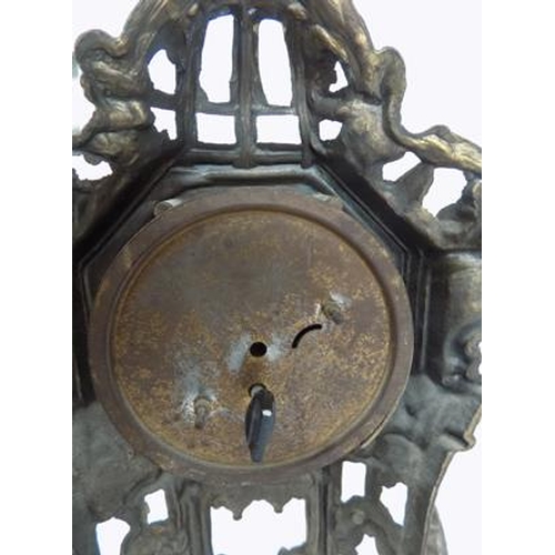 66 - Ornate French style brass clock