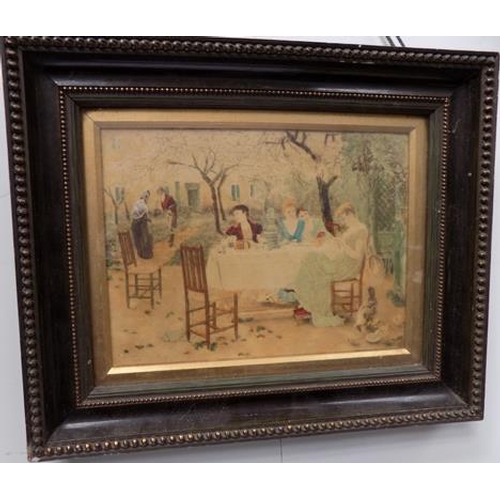 10 - Victorian print of tea party scene