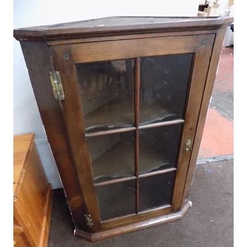 510 - Old glazed wall cabinet