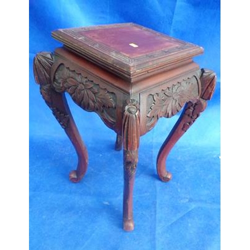 512 - Ornate square wooden side table