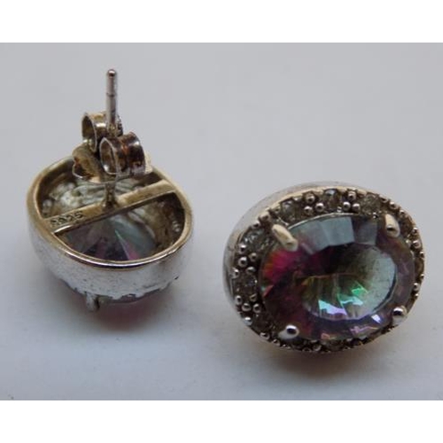 99 - Vintage mystic topaz silver earrings