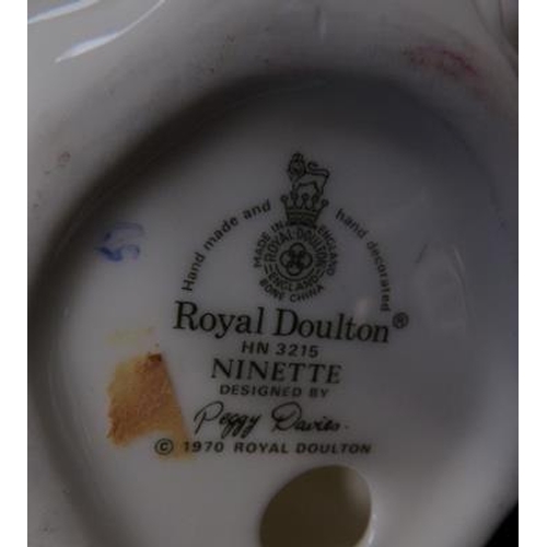 1054 - 4 Royal Doulton miniatures; Ninette HN3215 & Autumn Breeze HN2176, Christmas Morn HN3212 & Gail HN33... 
