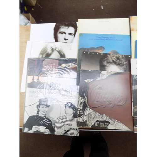 9 - Box of LPs incl. Led Zepplin, Pink Floyd, Kinks, Dylan, Bowie, The Who etc...