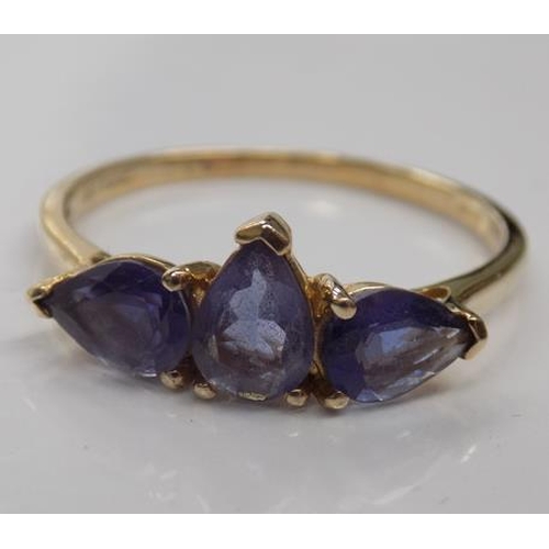 134 - 9ct Gold Bengal lolite ring size U with certificate