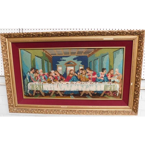 12 - Large framed tapestry 'The Last Supper' by DR Muthersill artist  created 1968, approx 43x25