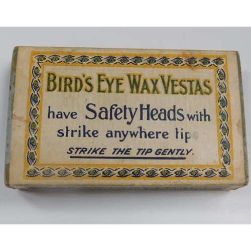 120 - Edwardian Bryant May Bird's Eye wax Vesta's box with matches