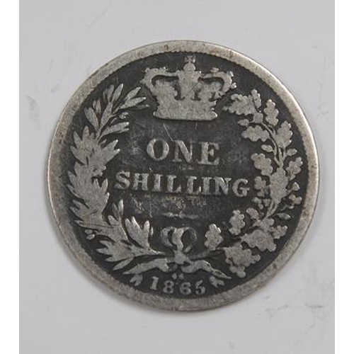 158 - 1865 Silver shilling