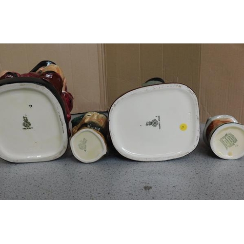 178 - 4x Royal Doulton character jugs (2x large 8