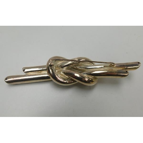 233 - 925 Italian reef knot brooch-large