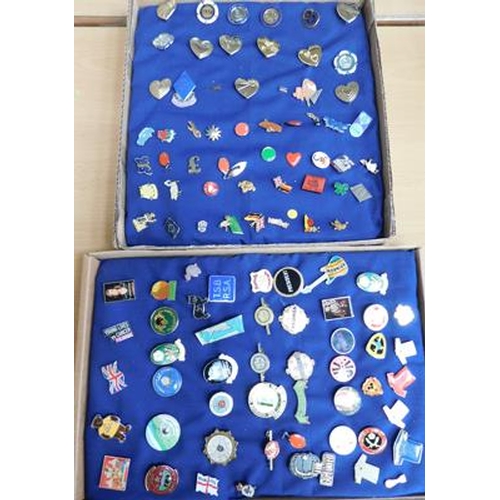 243 - Large assortment of badges, some enamelled