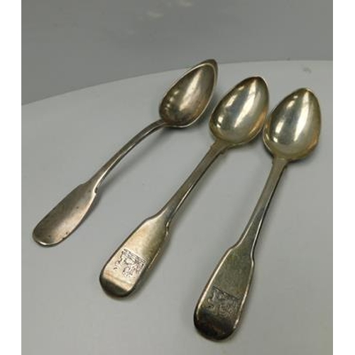 250 - Selection of 3 antique silver spoons