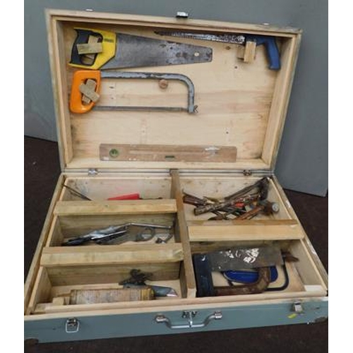 512 - Large wooden joiners toolbox approx 30x8x20