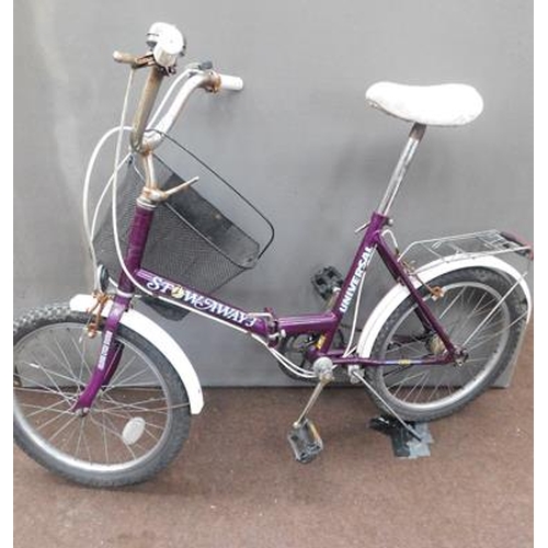 553 - Universal stowaway ladies folding bike with basket