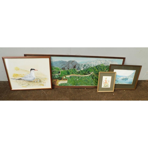 570 - Selection of framed pictures incl. tapestry