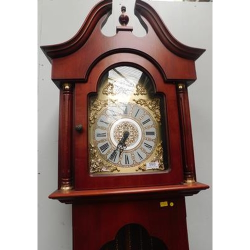 593 - Decorative Tempus Fugit reproduction grandfather clock