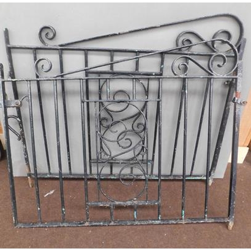 655 - Pair of wrought iron garden gates, each approx. 46 inches wide & 40 inches tall