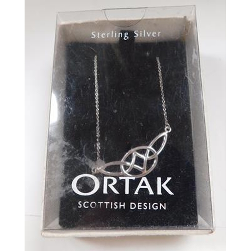 88 - Sterling silver Ortak Scottish design necklace & box