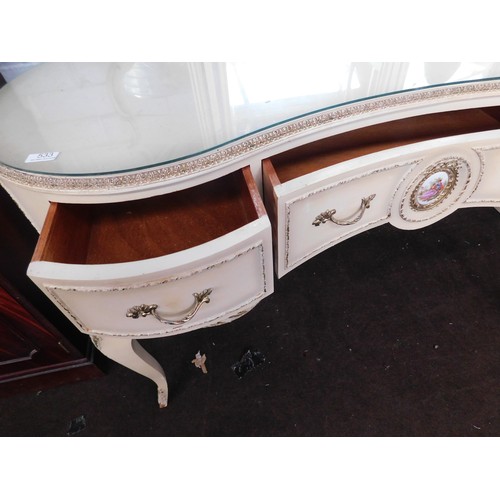 533 - Kidney shaped mirrored dressing table-Regency style
Dimensions - W 49