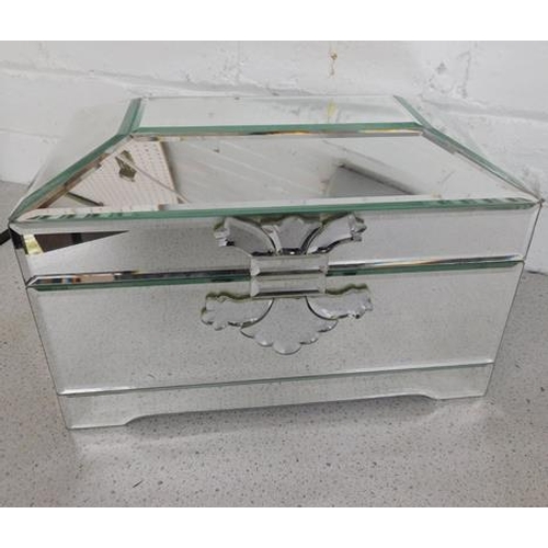 103 - Large mirrored jewellery box, approx. 8 x 13 inches - slight imperfection on lid