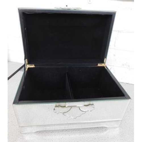 103 - Large mirrored jewellery box, approx. 8 x 13 inches - slight imperfection on lid
