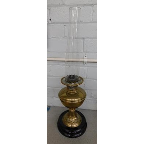 104 - Large brass oil lamp