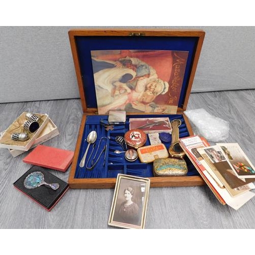 116 - Canteen of various vintage items incl. silver